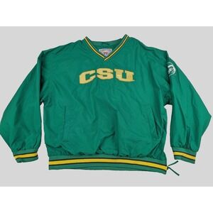 VTG Genuine Stuff Colorado State Rams Pullover Men's XL Windbreaker Lined Green